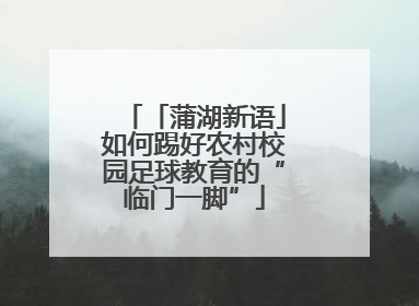 「蒲湖新语」如何踢好农村校园足球教育的“临门一脚”