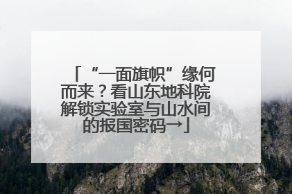 “一面旗帜”缘何而来？看山东地科院解锁实验室与山水间的报国密码→