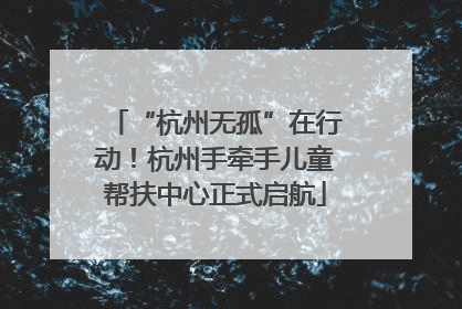 “杭州无孤”在行动！杭州手牵手儿童帮扶中心正式启航