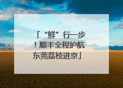 “鲜”行一步！顺丰全程护航东莞荔枝进京