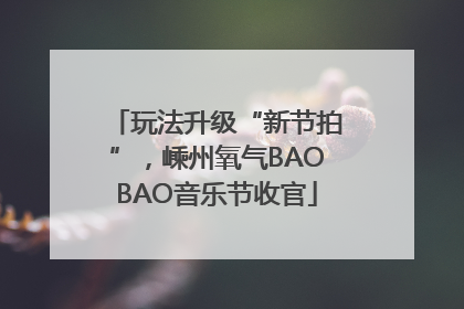 玩法升级“新节拍”，嵊州氧气BAOBAO音乐节收官