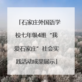 石家庄外国语学校七年级4班“我爱石家庄”社会实践活动成果展示
