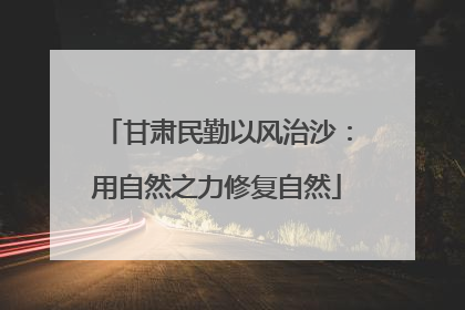 甘肃民勤以风治沙：用自然之力修复自然