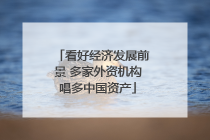 看好经济发展前景 多家外资机构唱多中国资产