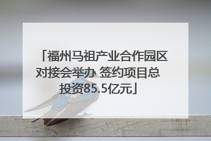 福州马祖产业合作园区对接会举办 签约项目总投资85.5亿元