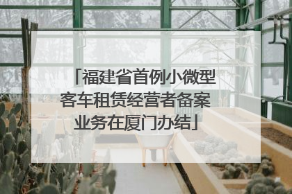 福建省首例小微型客车租赁经营者备案业务在厦门办结