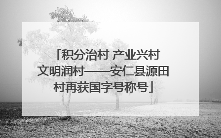 积分治村 产业兴村 文明润村——安仁县源田村再获国字号称号