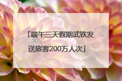 端午三天假期武铁发送旅客200万人次
