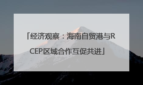 经济观察：海南自贸港与RCEP区域合作互促共进