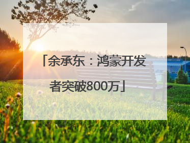 余承东：鸿蒙开发者突破800万