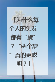 为什么每个人的头发都有“旋”？“两个旋”真的更聪明？