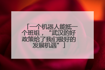 一个机器人能抵一个班组，“武汉的好政策给了我们极好的发展机遇”