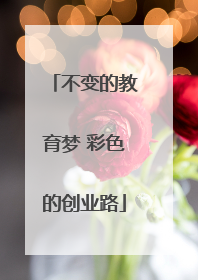 不变的教育梦 彩色的创业路