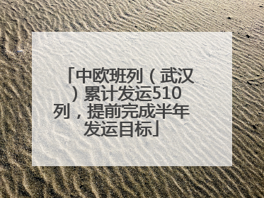 中欧班列（武汉）累计发运510列，提前完成半年发运目标