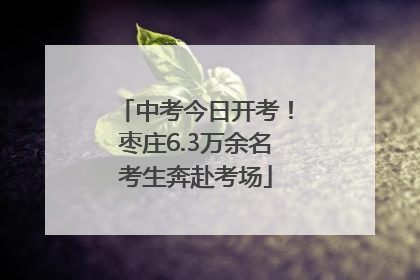 中考今日开考！枣庄6.3万余名考生奔赴考场