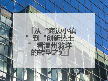 从“海边小镇”到“创新热土” 看温州翁垟的转型之道