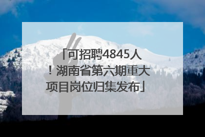 可招聘4845人！湖南省第六期重大项目岗位归集发布