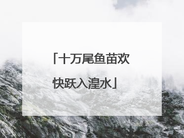 十万尾鱼苗欢快跃入湟水