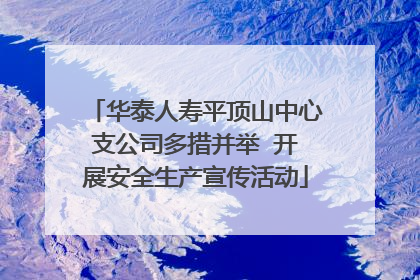 华泰人寿平顶山中心支公司多措并举  开展安全生产宣传活动