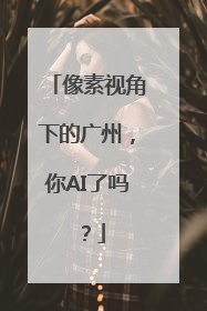 像素视角下的广州，你AI了吗？