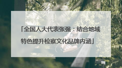 全国人大代表张强：结合地域特色提升检察文化品牌内涵