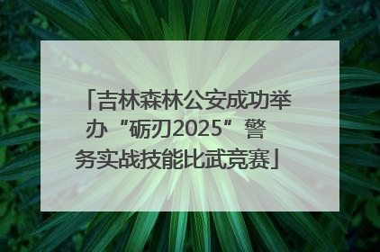 吉林森林公安成功举办“砺刃2025”警务实战技能比武竞赛