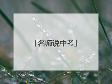 名师说中考