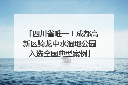 四川省唯一！成都高新区骑龙中水湿地公园入选全国典型案例
