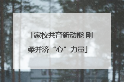 家校共育新动能 刚柔并济“心”力量