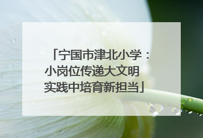 宁国市津北小学：小岗位传递大文明 实践中培育新担当