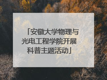 安徽大学物理与光电工程学院开展科普主题活动