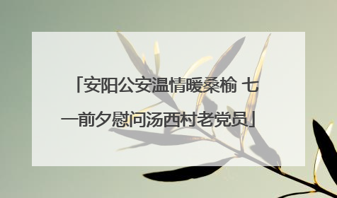 安阳公安温情暖桑榆 七一前夕慰问汤西村老党员