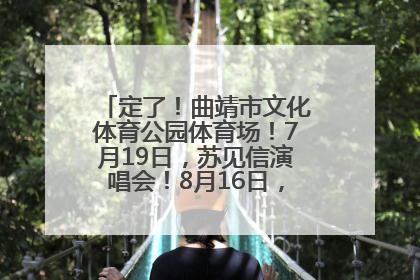 定了！曲靖市文化体育公园体育场！7月19日，苏见信演唱会！8月16日，萧敬腾演唱会！
