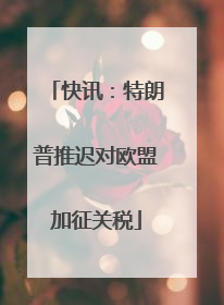 快讯：特朗普推迟对欧盟加征关税