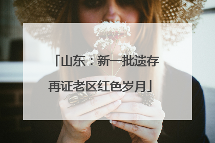 山东：新一批遗存再证老区红色岁月