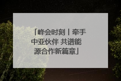 峰会时刻丨牵手中亚伙伴 共谱能源合作新篇章