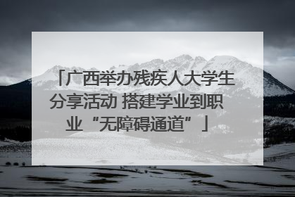 广西举办残疾人大学生分享活动 搭建学业到职业“无障碍通道”