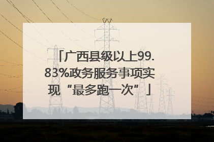 广西县级以上99.83%政务服务事项实现“最多跑一次”
