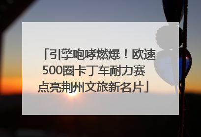 引擎咆哮燃爆！欧速500圈卡丁车耐力赛点亮荆州文旅新名片