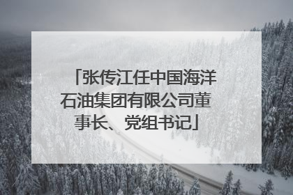 张传江任中国海洋石油集团有限公司董事长、党组书记