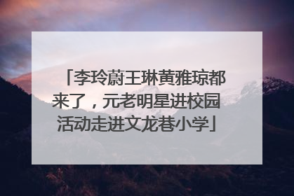 李玲蔚王琳黄雅琼都来了，元老明星进校园活动走进文龙巷小学