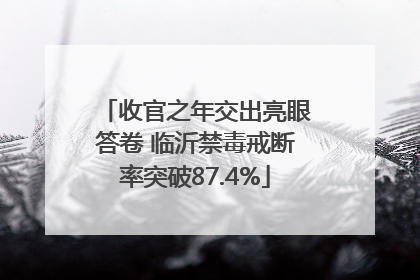 收官之年交出亮眼答卷 临沂禁毒戒断率突破87.4%
