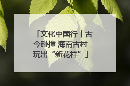 文化中国行丨古今碰撞 海南古村玩出“新花样”