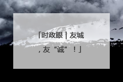 时政眼｜友城，友“诚”！
