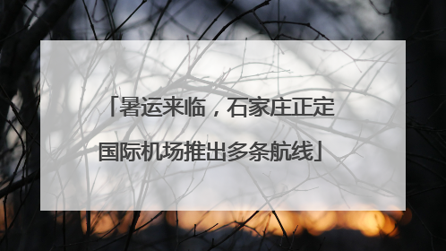 暑运来临，石家庄正定国际机场推出多条航线