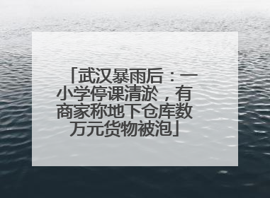 武汉暴雨后：一小学停课清淤，有商家称地下仓库数万元货物被泡
