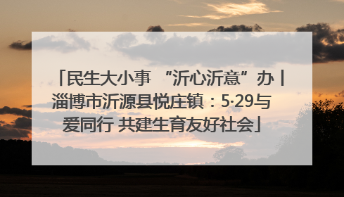 民生大小事 “沂心沂意”办丨淄博市沂源县悦庄镇：5·29与爱同行 共建生育友好社会