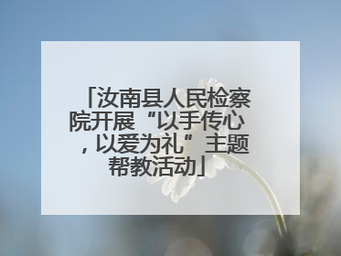 汝南县人民检察院开展“以手传心，以爱为礼”主题帮教活动