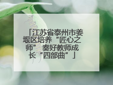 江苏省泰州市姜堰区培养“匠心之师” 奏好教师成长“四部曲”