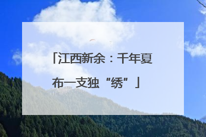 江西新余：千年夏布一支独“绣”
